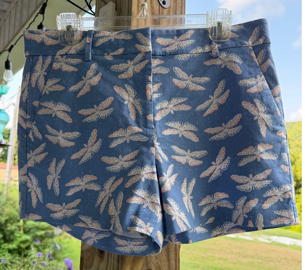 Forest Fairy LOFT Riviera Enchanted Garden Blue Dragonfly Print Riviera Shorts 8